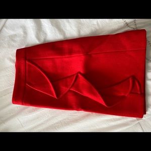 100% wool J Crew red skirt